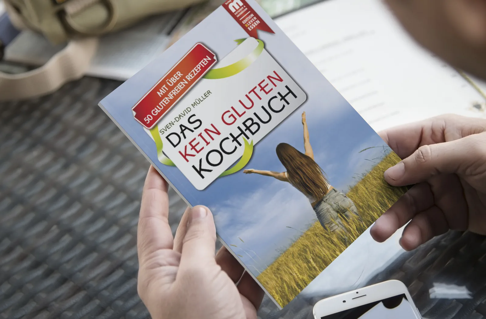 Das Kein-Gluten-Kochbuch von Sven-David Müller — Buchcover-Design von Emrach aus Aachen, Verlag Mainz