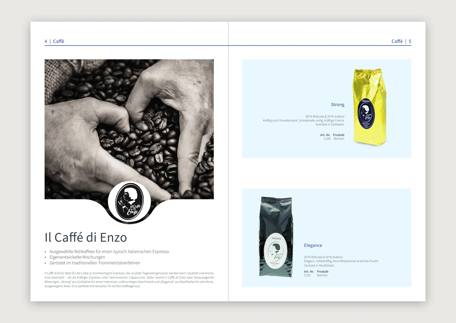 difiore Katalog Innenseiten Caffè di Enzo — Reinzeichnung und Druckvorstufe von eoglou aus Aachen