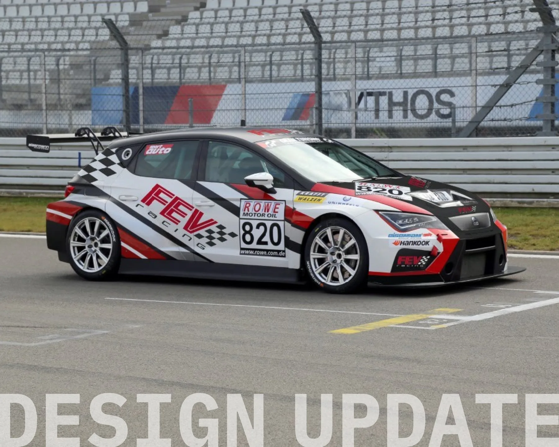 Pit-Shot mit Pathos-Tribüne — FEV Racing Livery, Design-Update-Version — FEV Racing Case von eoglou | media design aus Aachen