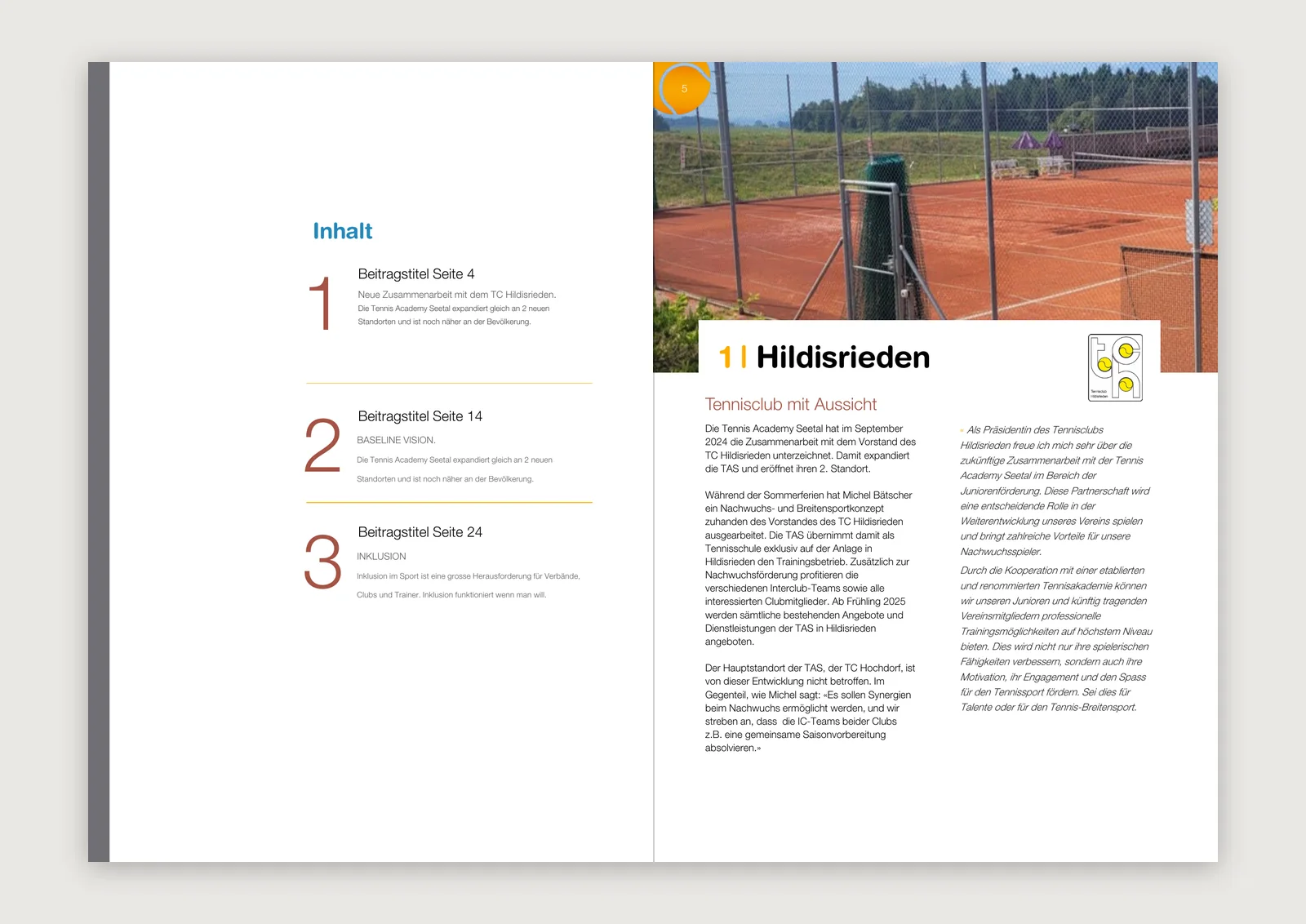 INSIDE TAS Magazin Innenseiten mit Inhaltsverzeichnis und Artikel-Layout — Magazinsatz von eoglou aus Aachen