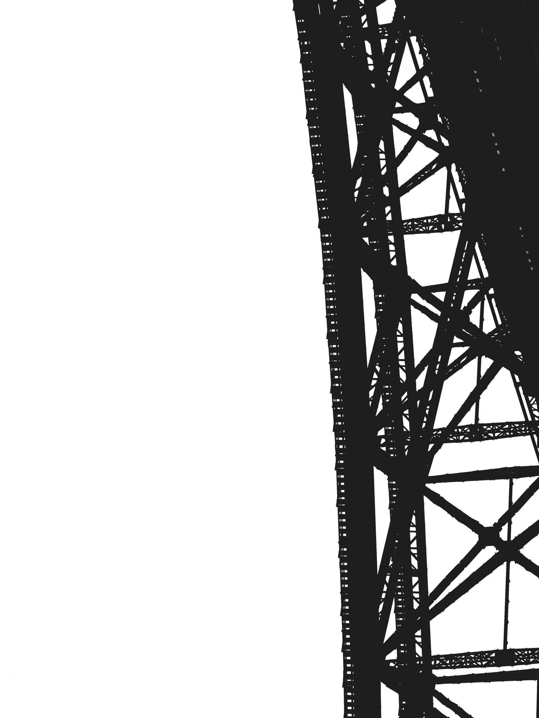 Pfeiler vertikal — abstrakt, Schwarzweiß-Architekturfotografie von Emrach aus Aachen