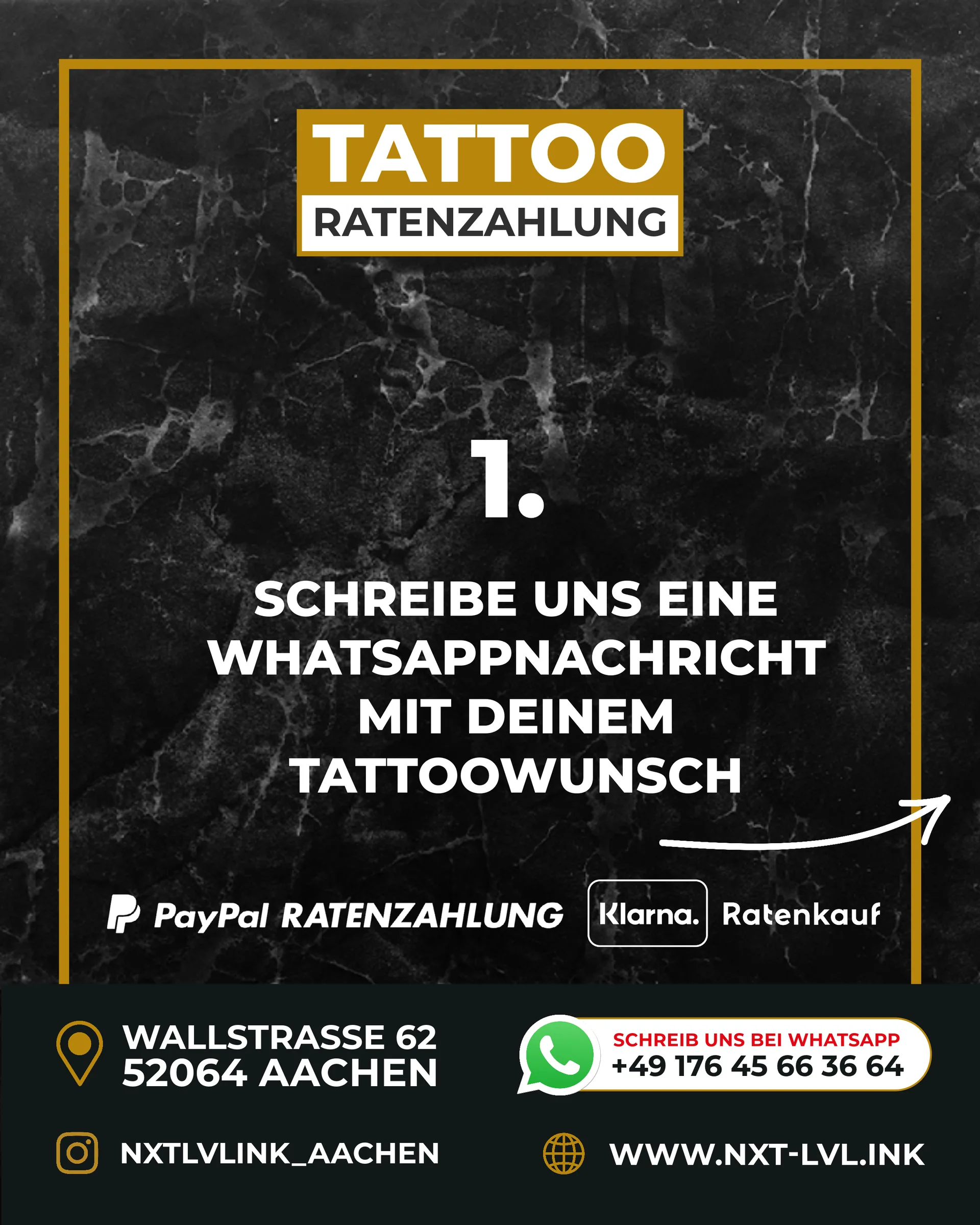 Kampagne — Tattoo-Ratenzahlung — NXT-LVL.INK, Branding & Design von Emrach aus Aachen