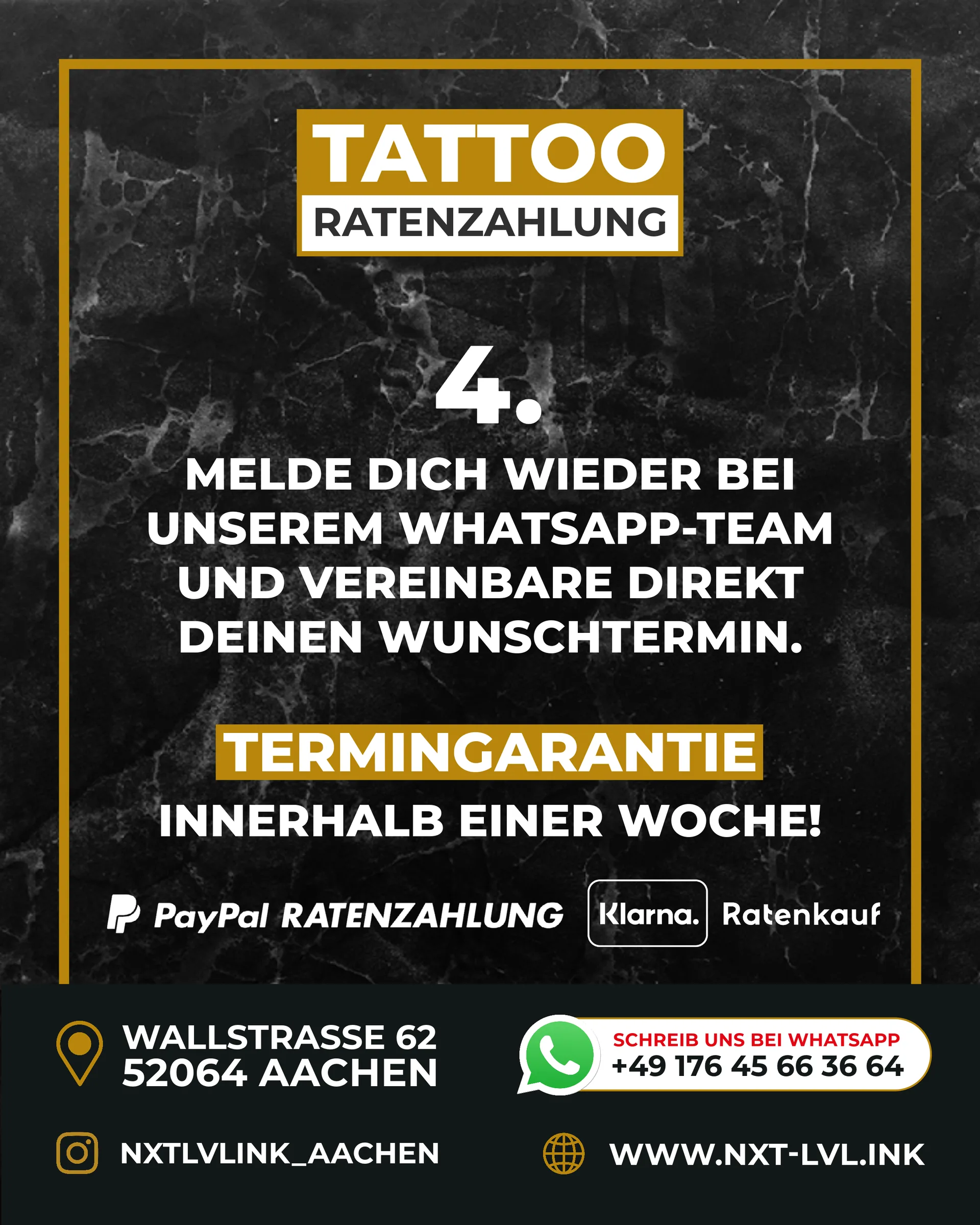 Kampagne — Tattoo-Ratenzahlung — NXT-LVL.INK, Branding & Design von Emrach aus Aachen