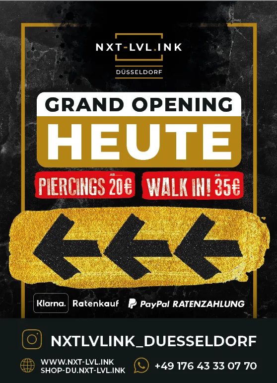 Grand Opening — Düsseldorf — NXT-LVL.INK, Branding & Design von Emrach aus Aachen