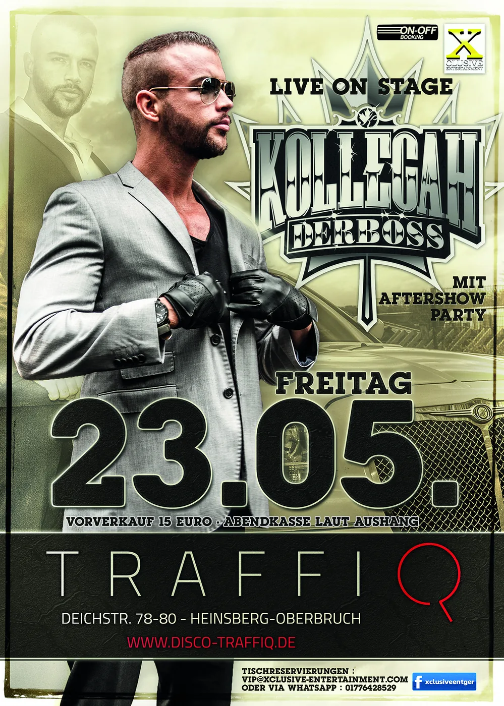 Kollegah · TraffiQ Heinsberg · 2014 — Party-Flyer, Design von Emrach aus Aachen