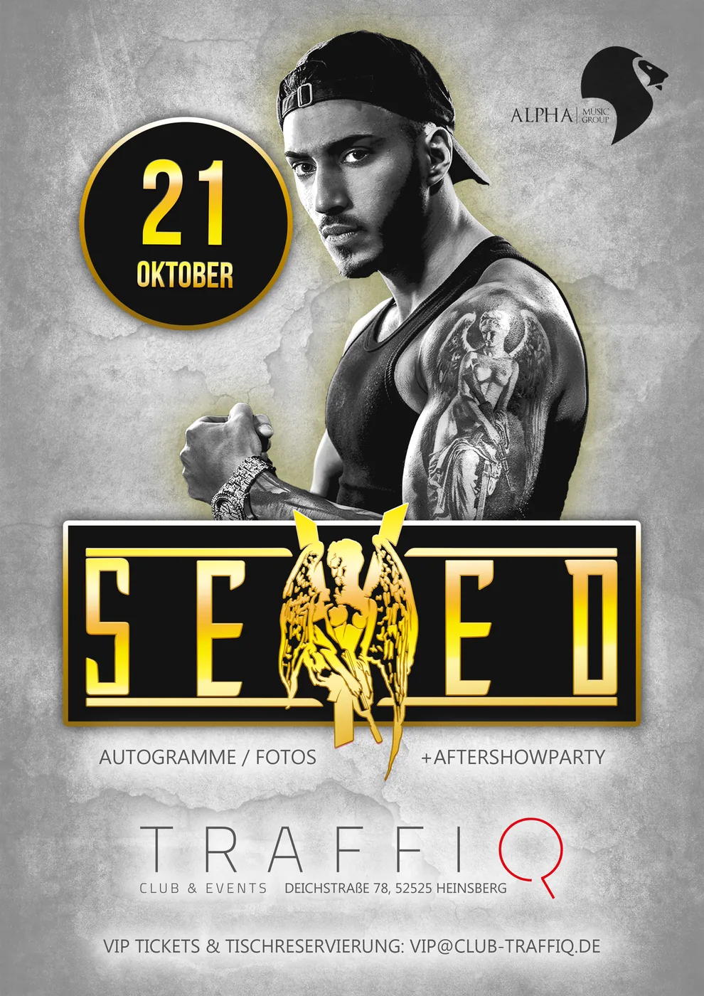 Seyed · TraffiQ Heinsberg · 2015 — Party-Plakat, Design von Emrach aus Aachen
