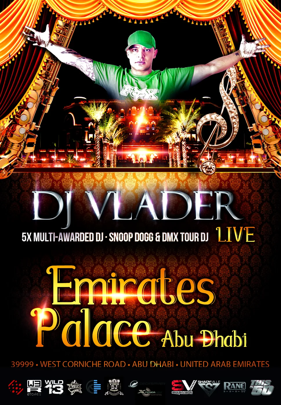 DJ Vlader · Emirates Palace Abu Dhabi · 2016 — Party-Plakat, Design von Emrach aus Aachen