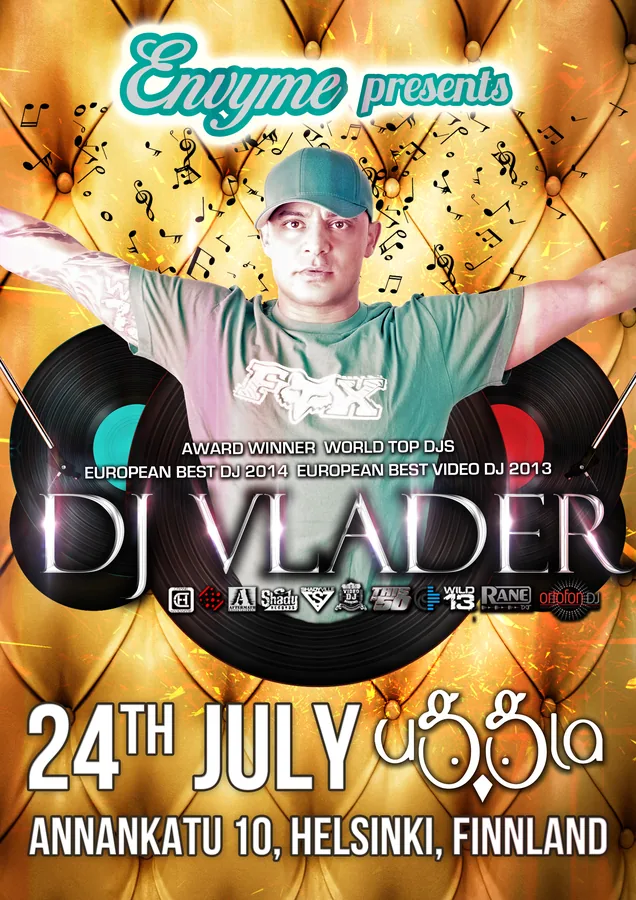 DJ Vlader · Uggla, Helsinki — Party-Plakat, Design von Emrach aus Aachen