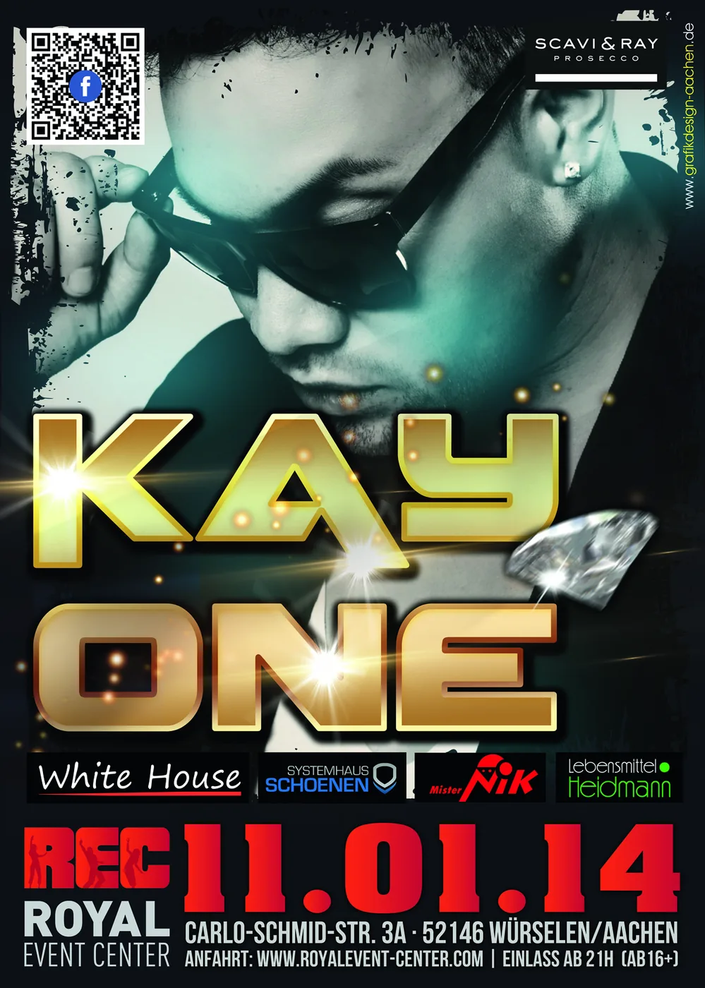 Kay One · White House · Würselen · 2014 — Party-Flyer, Design von Emrach aus Aachen