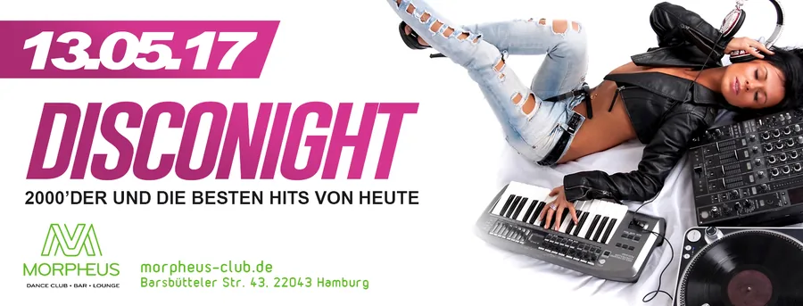 Disconight · Banner · Morpheus, Hamburg · 2017 — Event-Banner, Design von Emrach aus Aachen