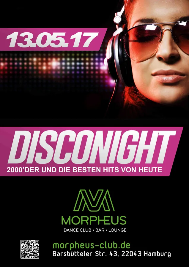 Disconight · Morpheus, Hamburg · 2017 — Party-Plakat, Design von Emrach aus Aachen
