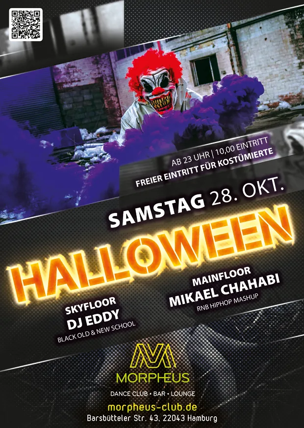 Halloween · Morpheus, Hamburg · 2017 — Party-Flyer, Design von Emrach aus Aachen
