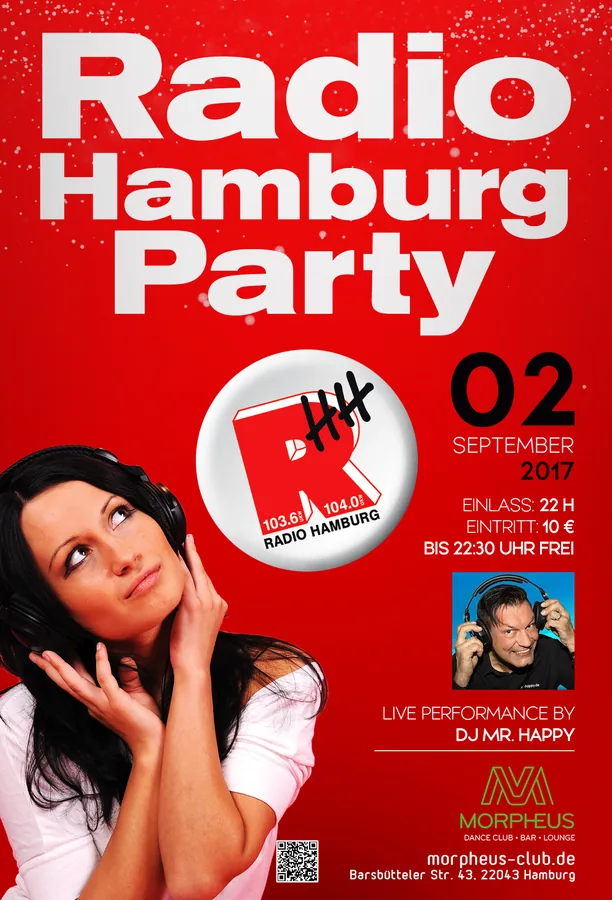 Radio-Hamburg-Party · Morpheus · 2017 — Party-Plakat, Design von Emrach aus Aachen