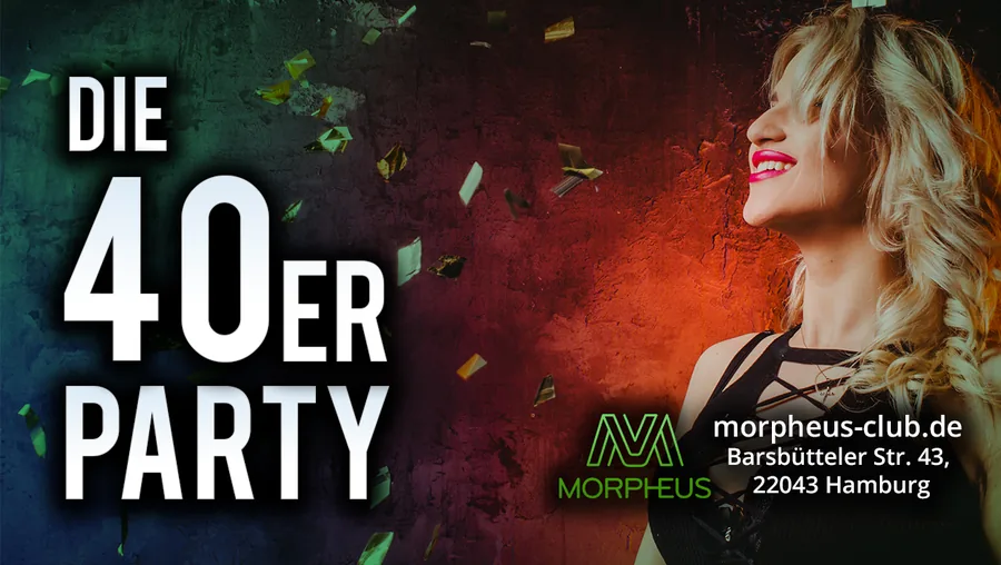 Die 40er-Party · Morpheus, Hamburg — Event-Banner, Design von Emrach aus Aachen