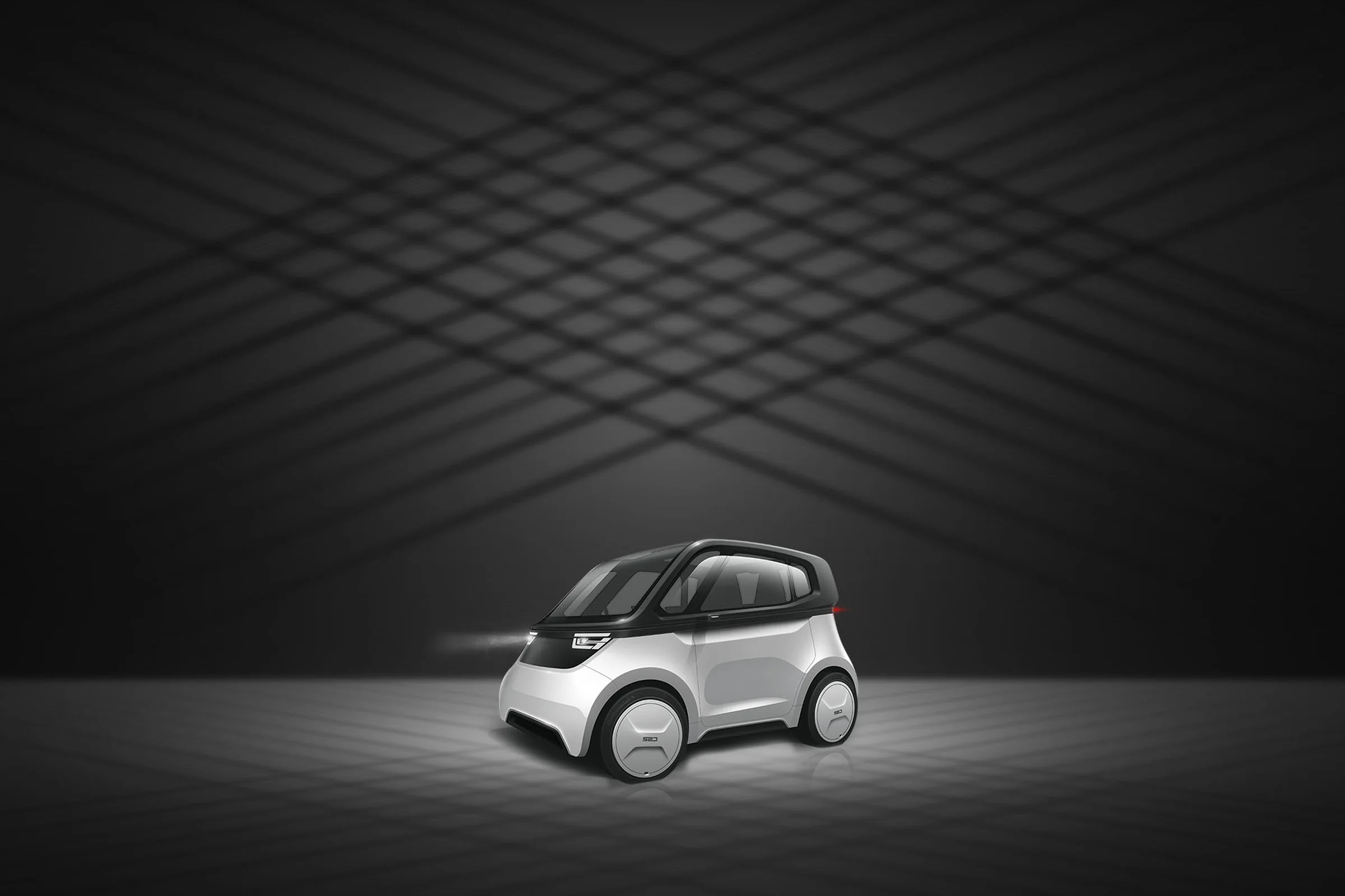 SVEN Carsharing-Auto im Showroom-Render